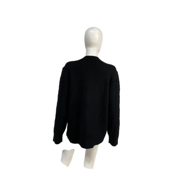 Favorite Daughter The Oversized Black Merino Wool Cardigan Size S - Picture 3 of 5